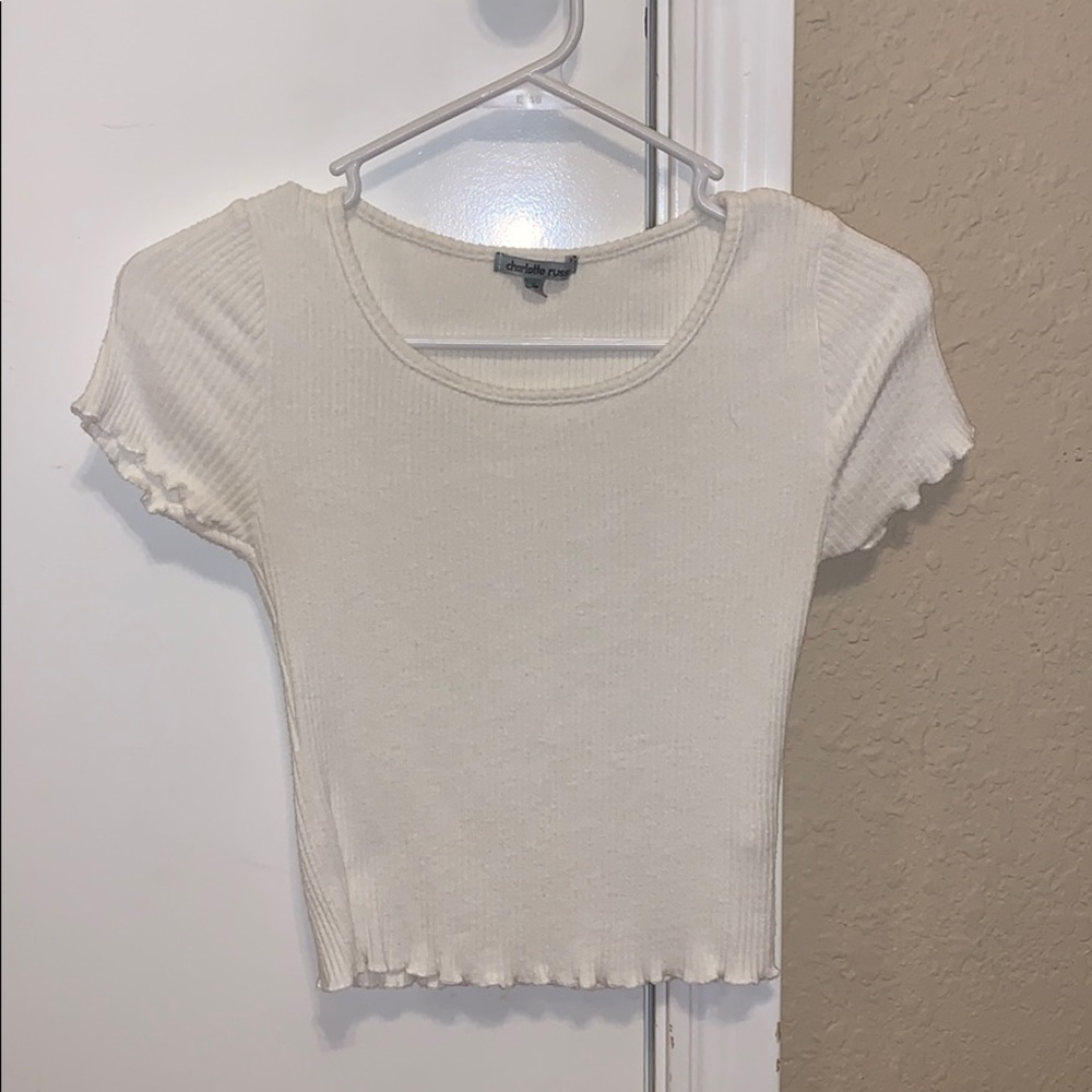 White crop top.